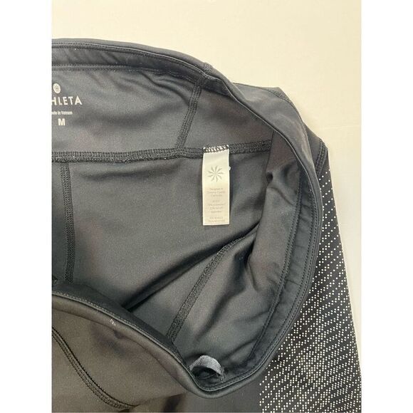 Athleta Sonar Reflective Dot Black Legging Run, Walking, Zip Pocket Size Medium - Picture 4 of 13